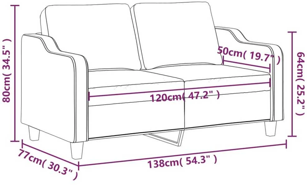 Dvivietė sofa, taupe spalvos, 140cm, audinys