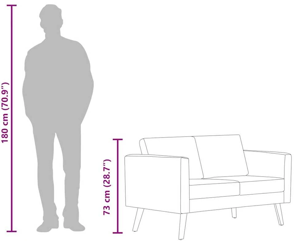 Dvivietė sofa, taupe spalvos, audinys