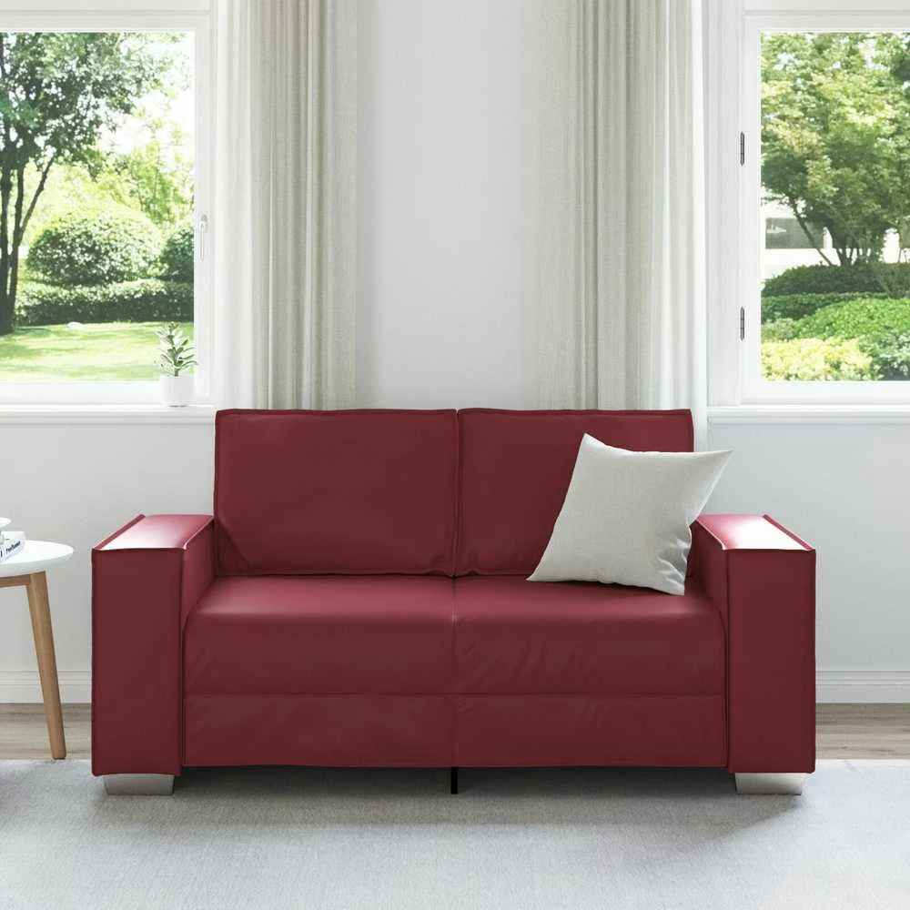 Dvivietė sofa Vyno raudona 160 cm Dirbtinė oda