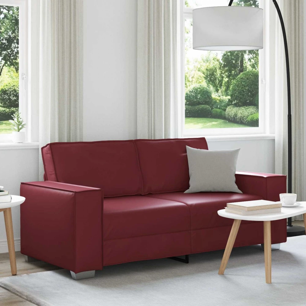 Dvivietė sofa Vyno raudona 180 cm Dirbtinė oda