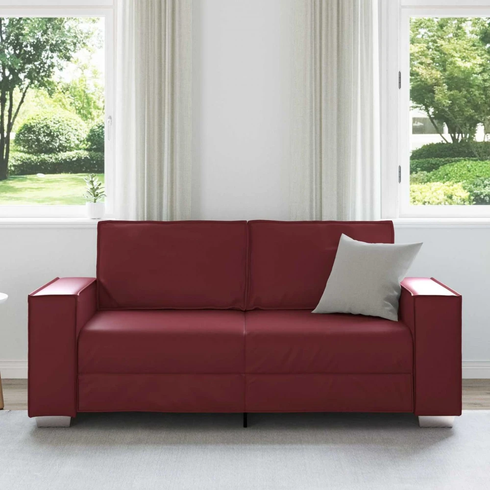 Dvivietė sofa Vyno raudona 180 cm Dirbtinė oda