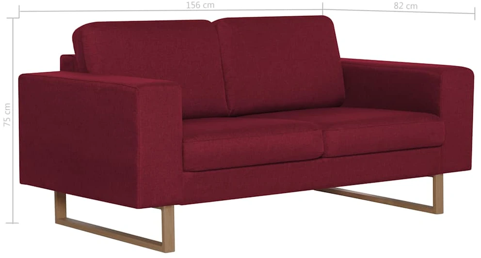 Dvivietė sofa, vyno raudonos spalvos, audinys