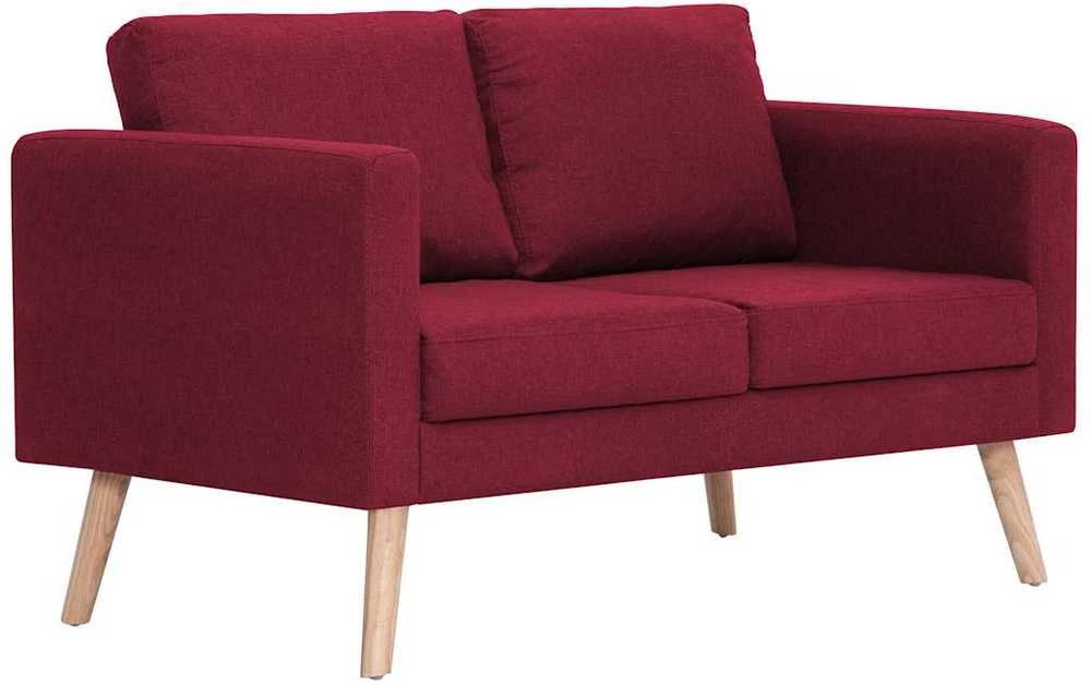 Dvivietė sofa, vyno raudonos spalvos, audinys