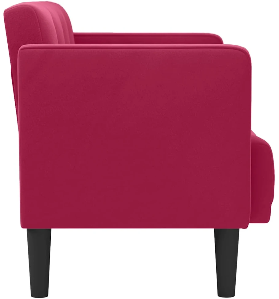 Dvivietė sofa, vyno raudonumo, 111 cm, aksominė