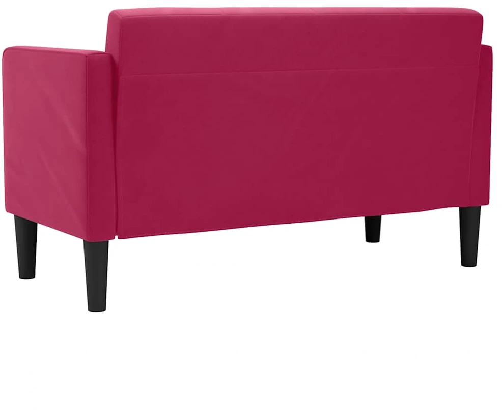 Dvivietė sofa, vyno raudonumo, 111 cm, aksominė