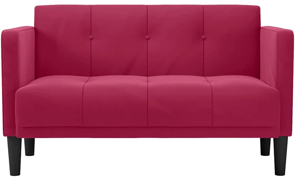 Dvivietė sofa, vyno raudonumo, 111 cm, aksominė
