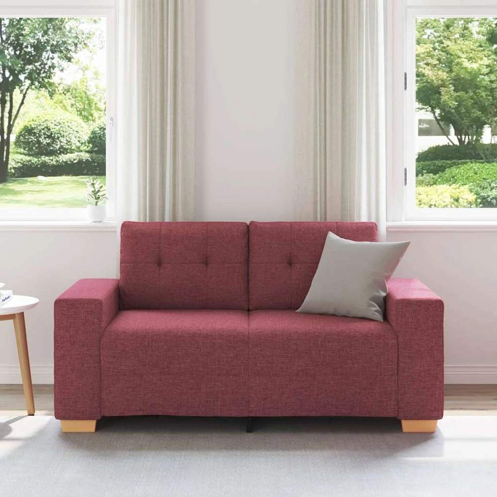 Dvivietė sofa, vyno raudonumo, 160x77x82 cm, audinys