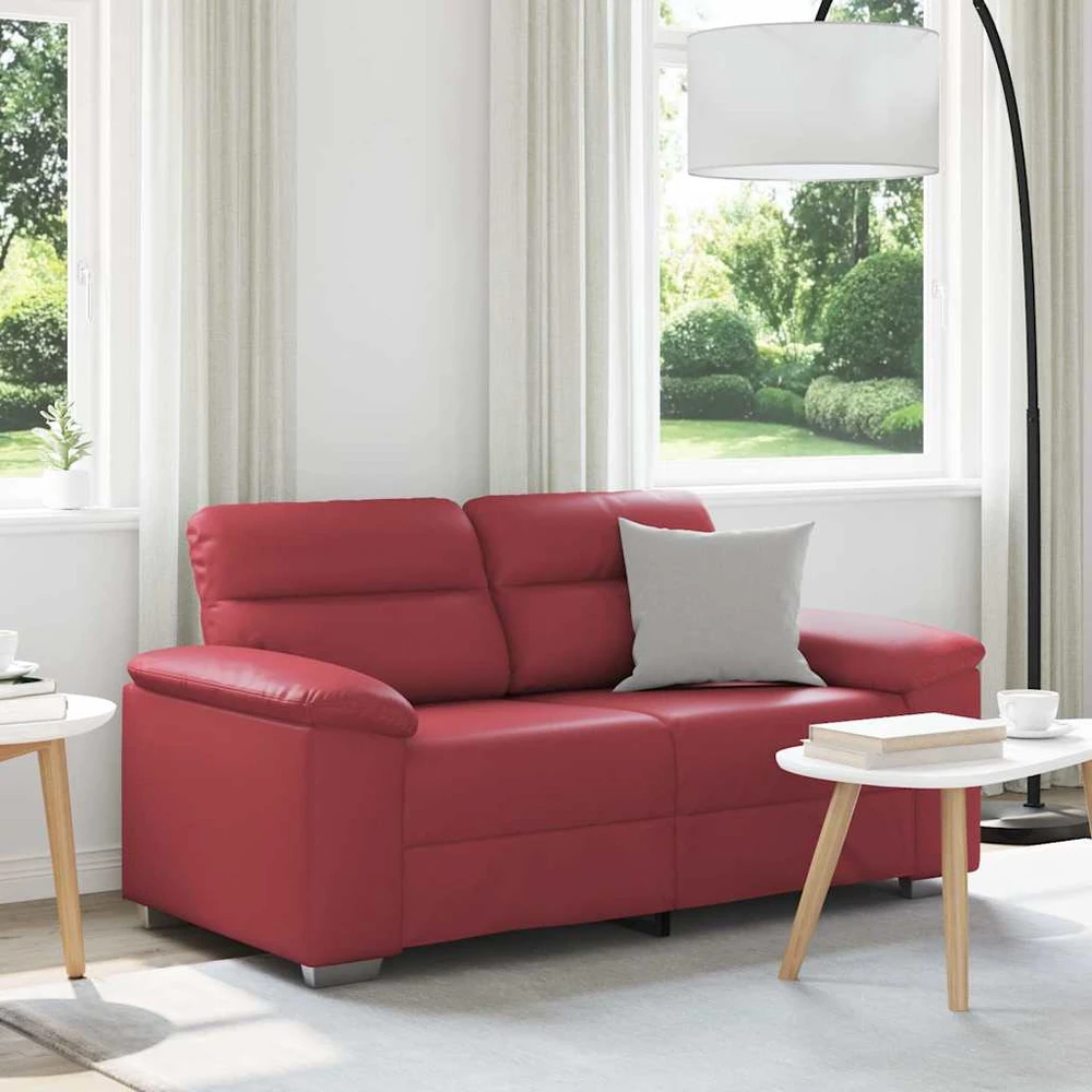 Dvivietė sofa, vyno raudonumo, 160x81x84 cm, dirbtinė oda
