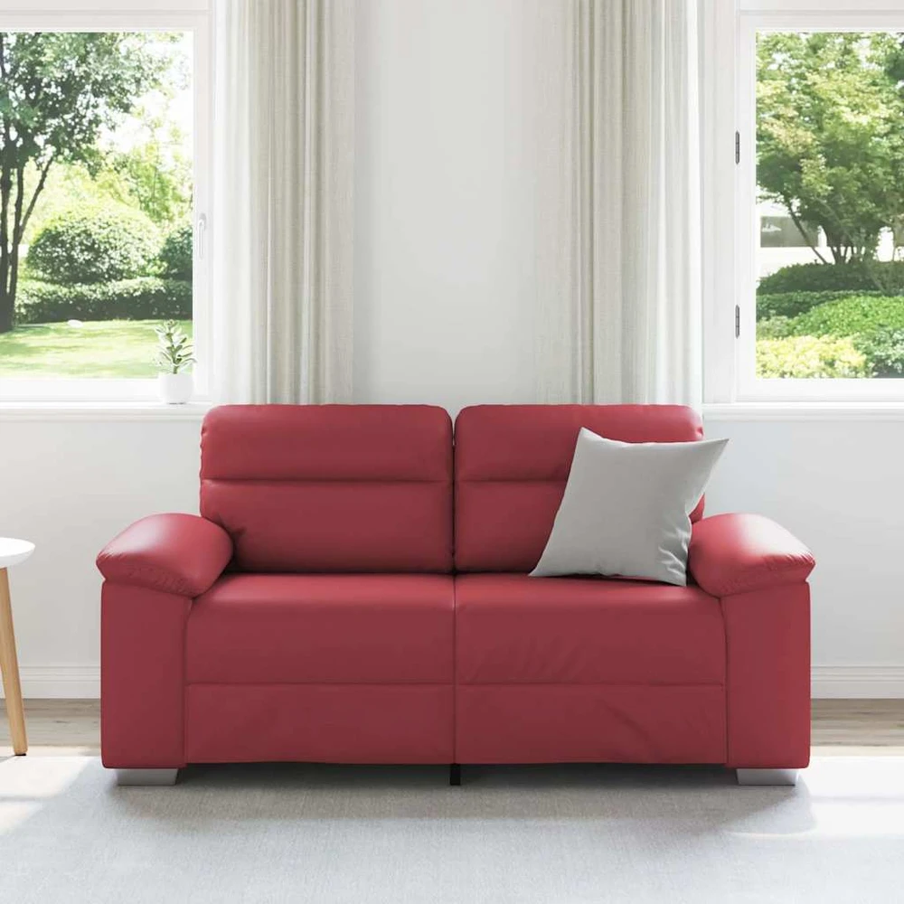 Dvivietė sofa, vyno raudonumo, 160x81x84 cm, dirbtinė oda