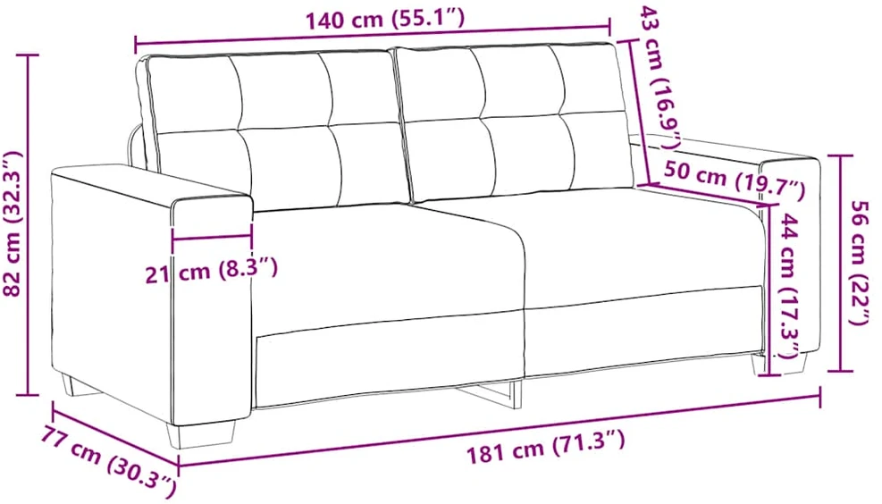 Dvivietė sofa, vyno raudonumo, 180x77x82 cm, audinys