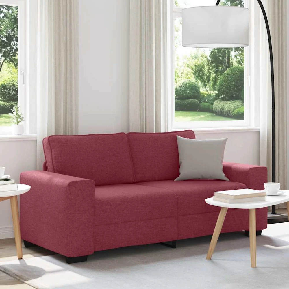 Dvivietė sofa, vyno raudonumo, 180x77x82 cm, audinys