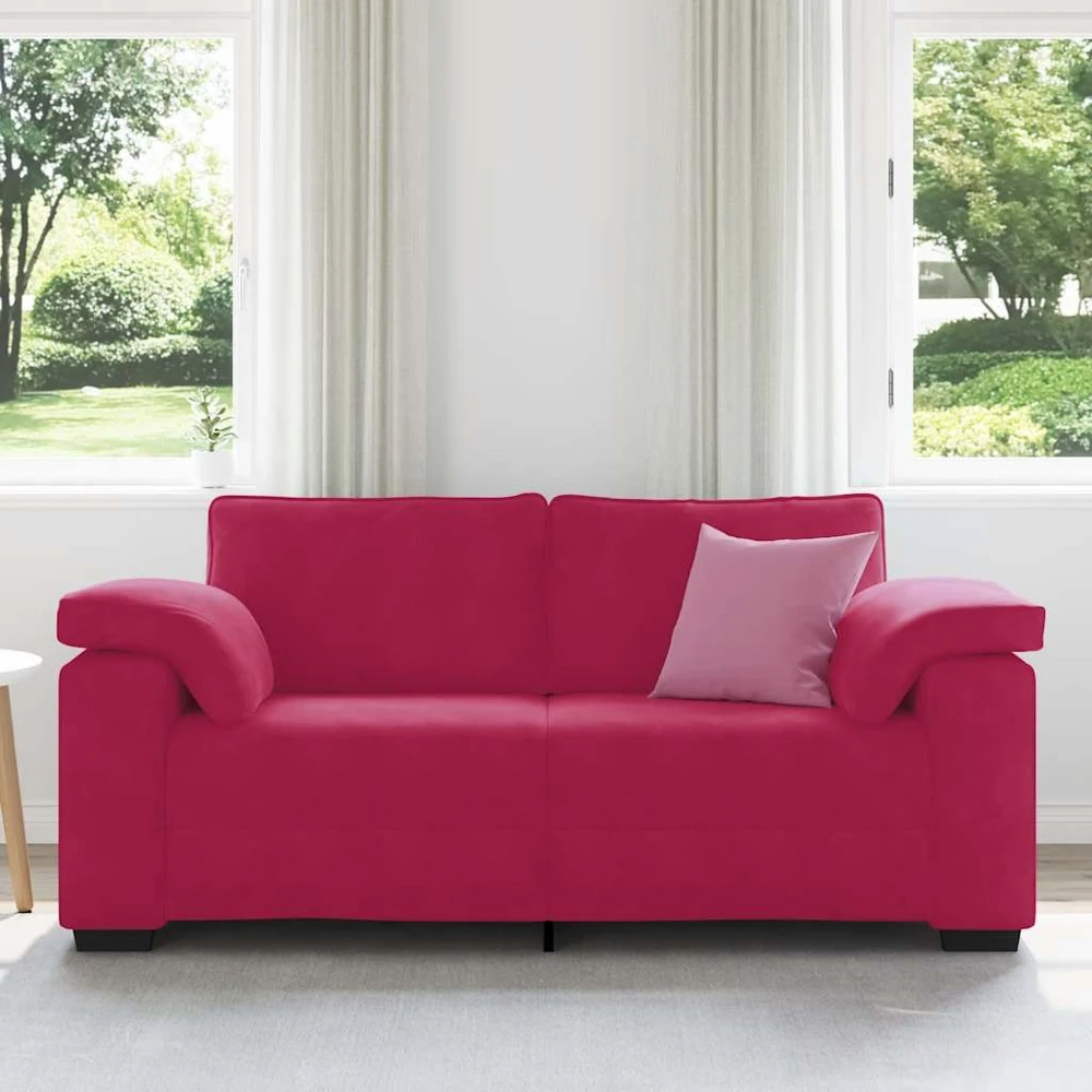 Dvivietė sofa, vyno raudonumo, 180x77x82 cm, aksominė