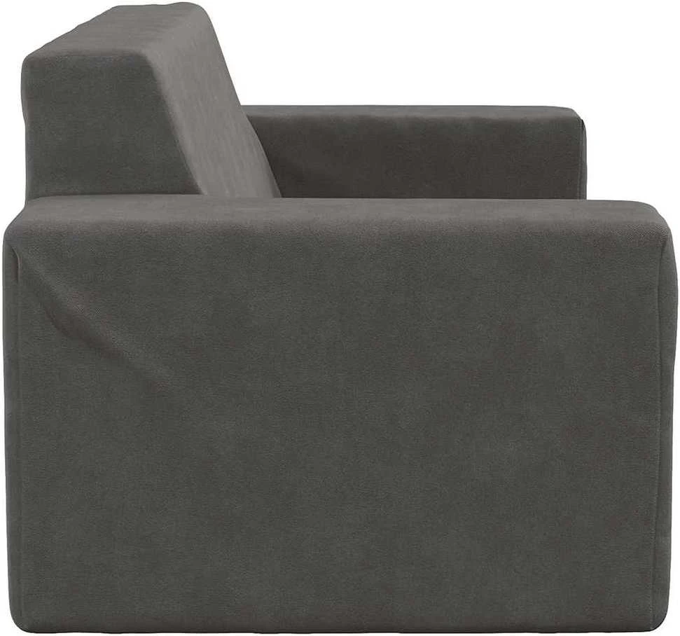 Dvivietė vaikiška sofa, antracito spalvos, minkštas pliušas