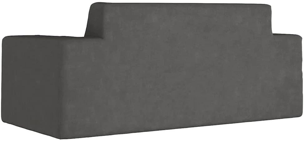 Dvivietė vaikiška sofa, antracito spalvos, minkštas pliušas