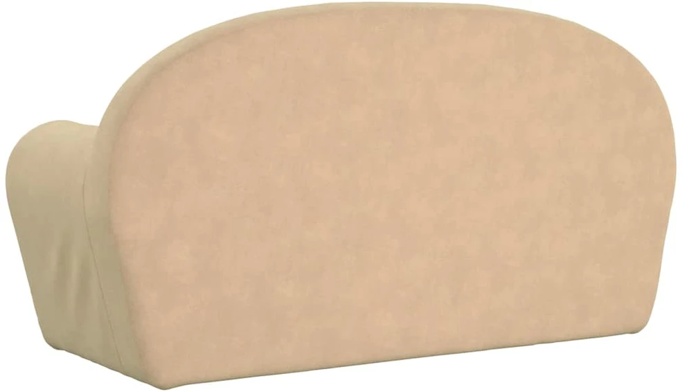 Dvivietė vaikiška sofa, kreminės spalvos, minkštas pliušas