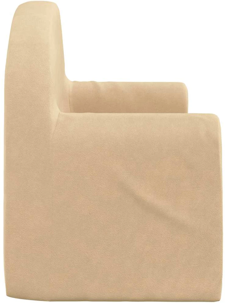 Dvivietė vaikiška sofa, kreminės spalvos, minkštas pliušas