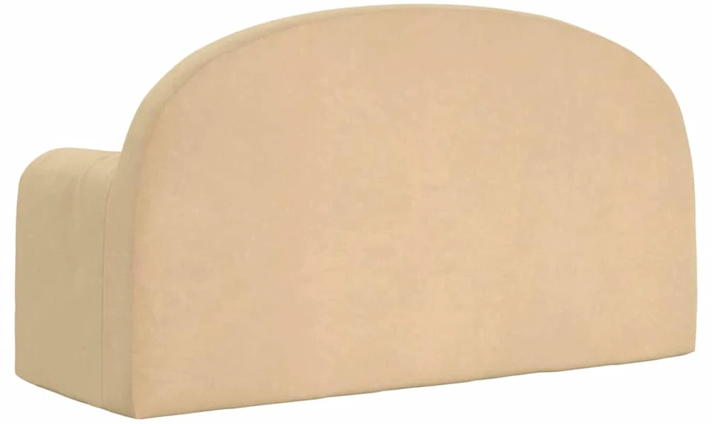 Dvivietė vaikiška sofa, kreminės spalvos, minkštas pliušas