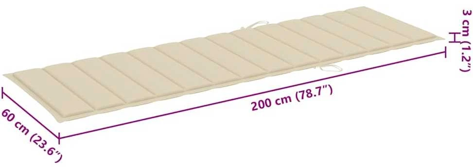 Dvivietis saulės gultas su čiužinukais, bambukas