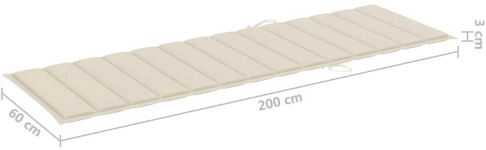 Dvivietis sodo saulės gultas su čiužiniu, akacijos medienos masyvas (311873+2x314206)