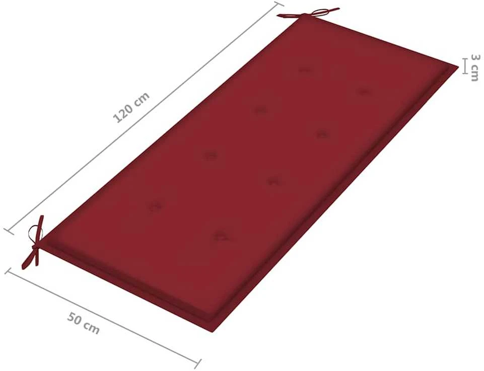 Dvivietis sodo suoliukas su pagalvėle, 120cm, eukalipto masyvas