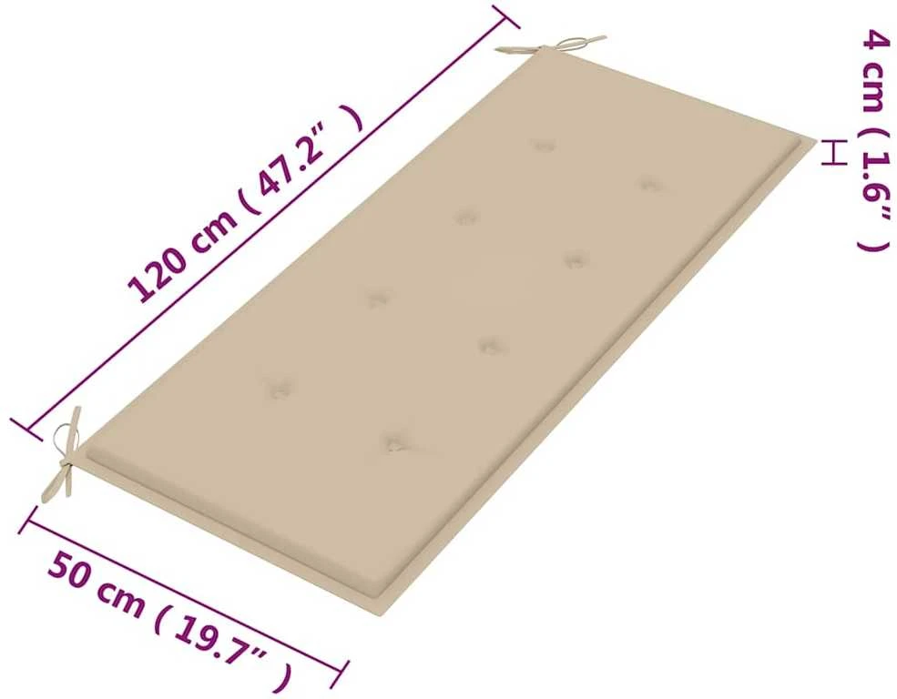 Dvivietis sodo suoliukas su pagalvėle, 120cm, eukalipto masyvas