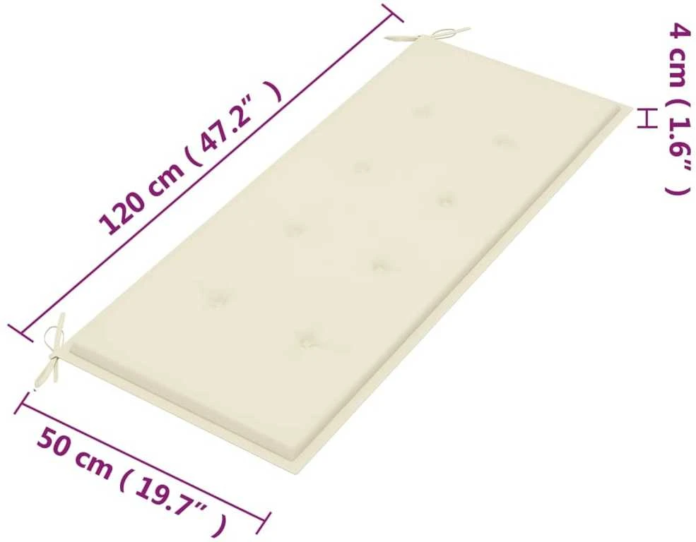 Dvivietis sodo suoliukas su pagalvėle, 120cm, eukalipto masyvas
