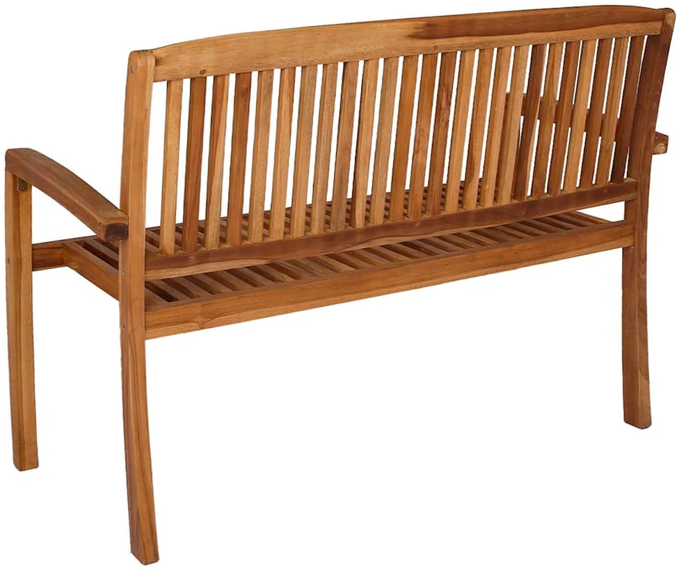Dvivietis sudedamas sodo suoliukas, 128,5cm, tikmedžio masyvas