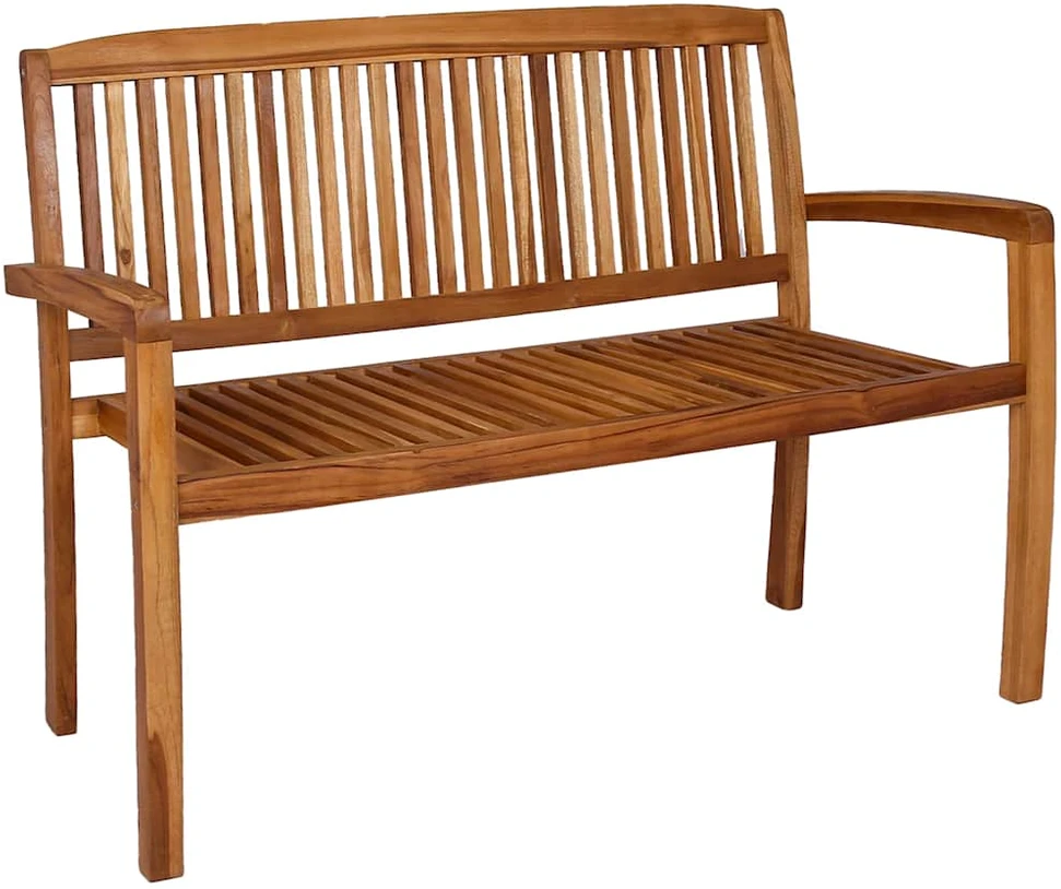Dvivietis sudedamas sodo suoliukas, 128,5cm, tikmedžio masyvas