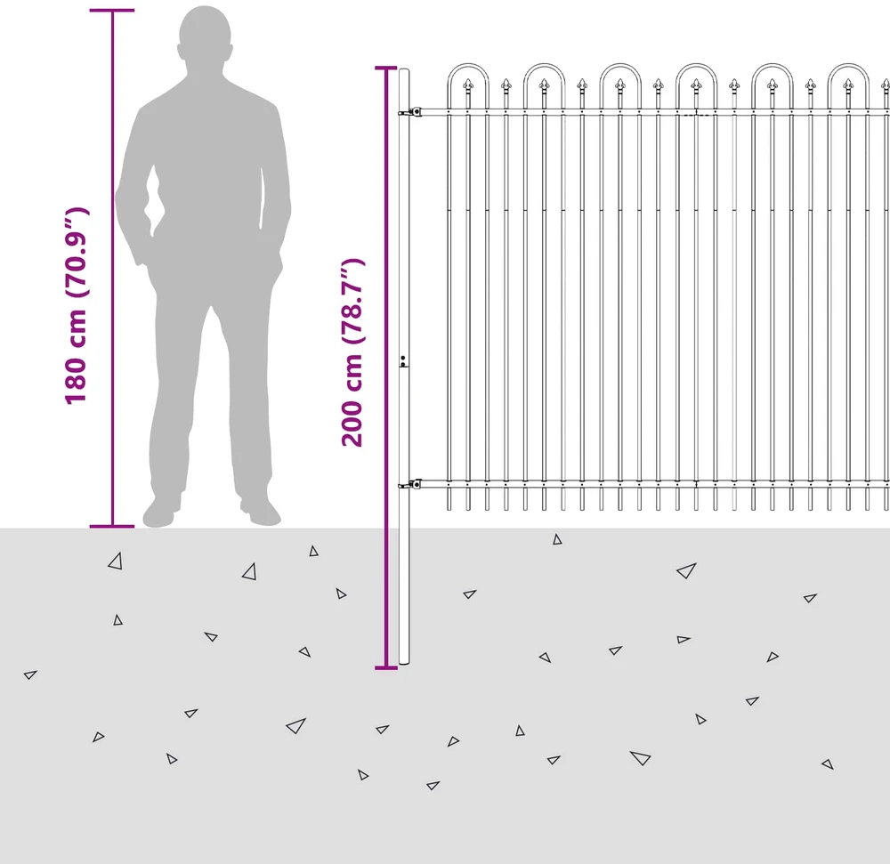Dygliuota arkinė tvora DRONTEN 200 x 200 cm Juoda