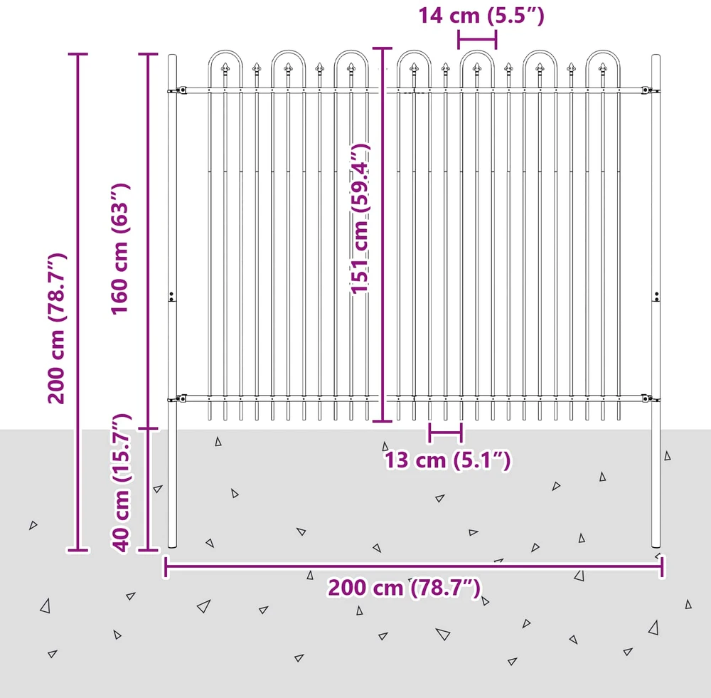 Dygliuota arkinė tvora DRONTEN 200 x 200 cm Juoda