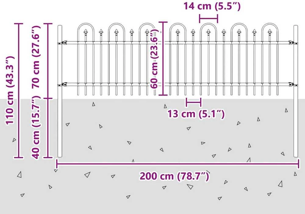 Dygliuota arkinė tvora DRONTEN 200 x 110 cm Juoda