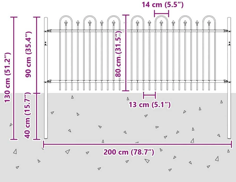 Dygliuota arkinė tvora DRONTEN 200 x 130 cm Juoda