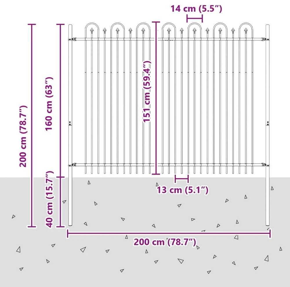 Dygliuota arkinė tvora DRONTEN 200 x 200 cm Juoda