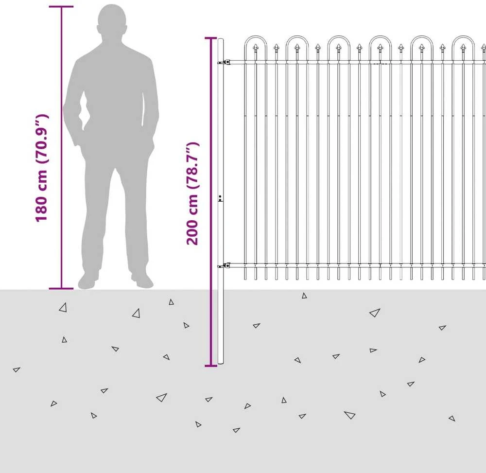 Dygliuota arkinė tvora DRONTEN 200 x 200 cm Juoda