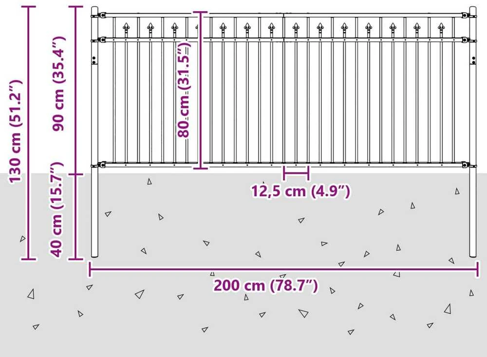 Dygliuota tvora BAARLO 200 x 130 cm Juoda