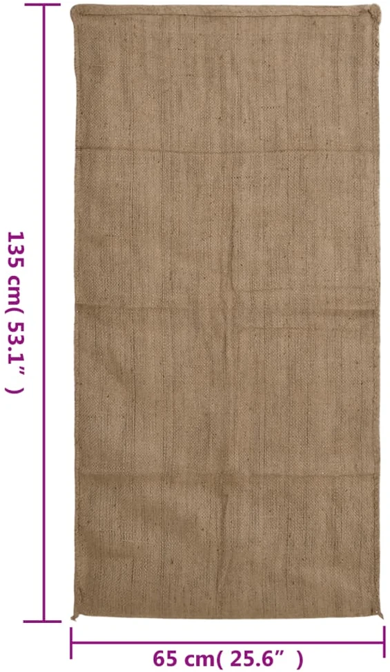 Džiuto maišai, 10vnt., 65x135cm, 100% džiutas, 340 g/m²