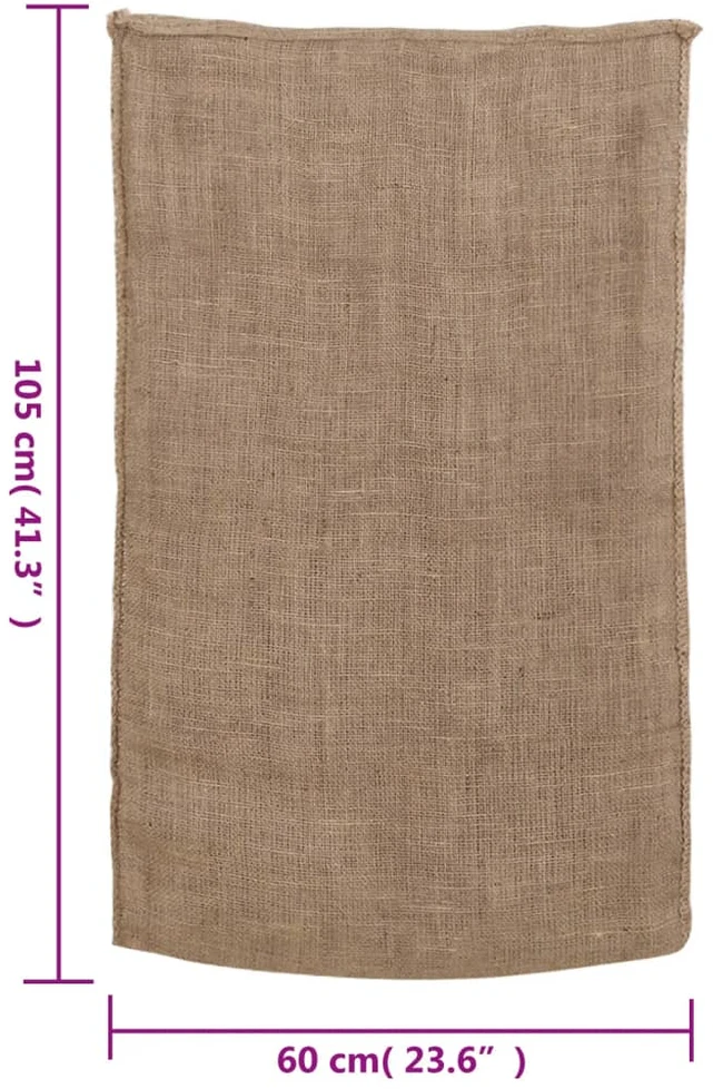 Džiuto maišai, 10vnt., 60x105cm, 100% džiutas, 220 g/m²
