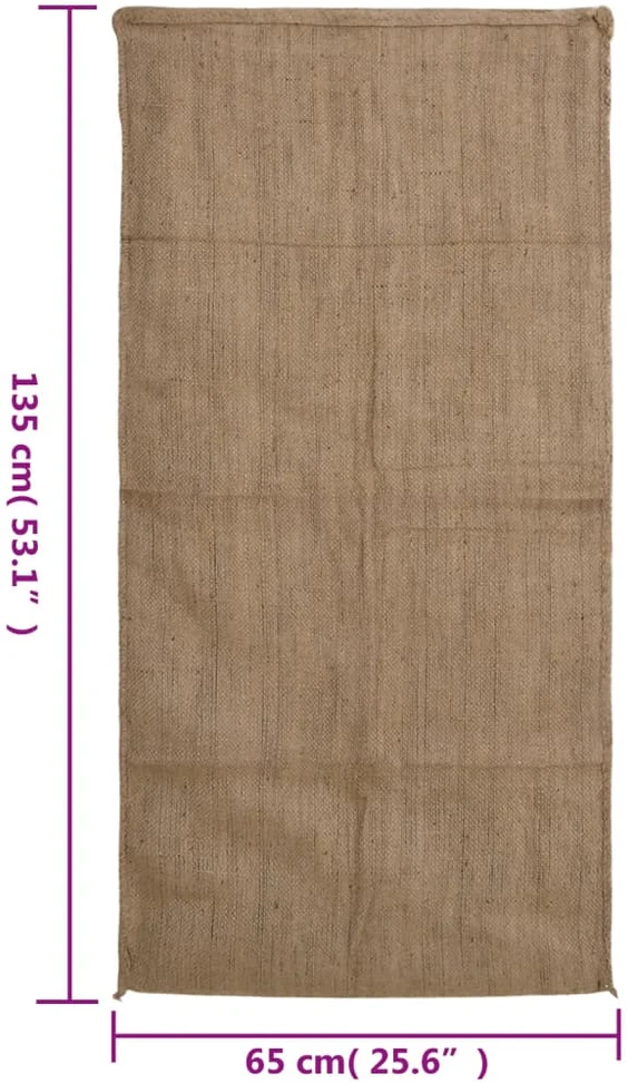 Džiuto maišai, 5vnt., 65x135cm, 100% džiutas, 340 g/m²