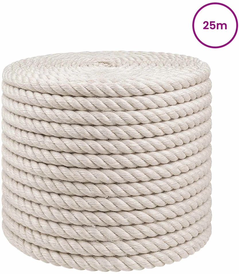 Džiuto virvė 10 mm Balta 100% Tossa jutas