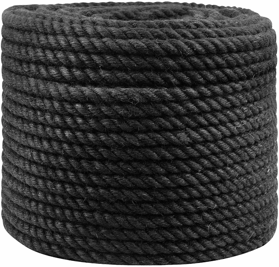 Džiuto virvė 10 mm Juoda 100% Tossa jutas