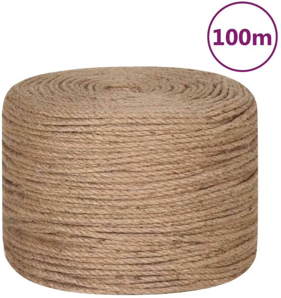 Džiuto virvė, 100m ilgio, 6mm storio