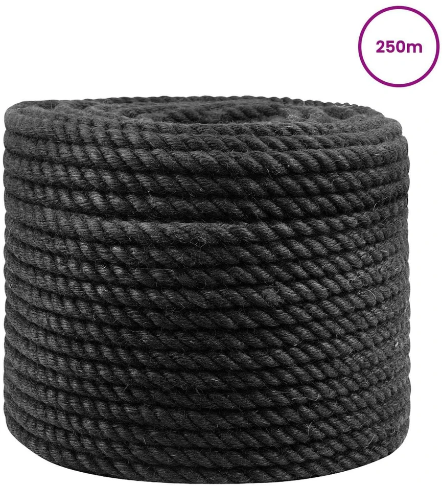 Džiuto virvė 12 mm Juoda 100% Tossa jutas