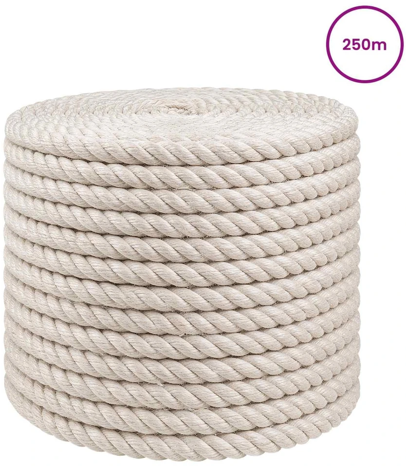 Džiuto virvė 14 mm Balta 100% Tossa jutas