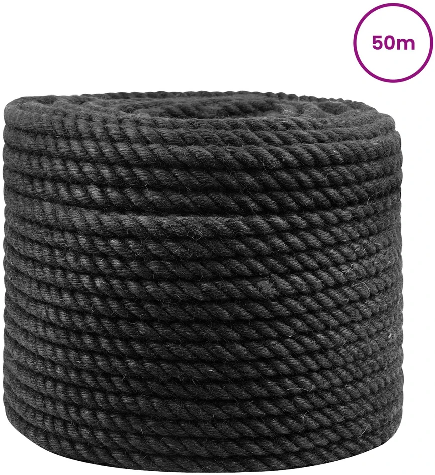 Džiuto virvė 14 mm Juoda 100% Tossa jutas