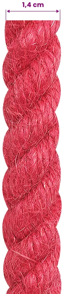 Džiuto virvė 14 mm Raudona 100% Tossa jutas