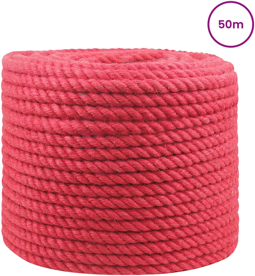 Džiuto virvė 14 mm Raudona 100% Tossa jutas