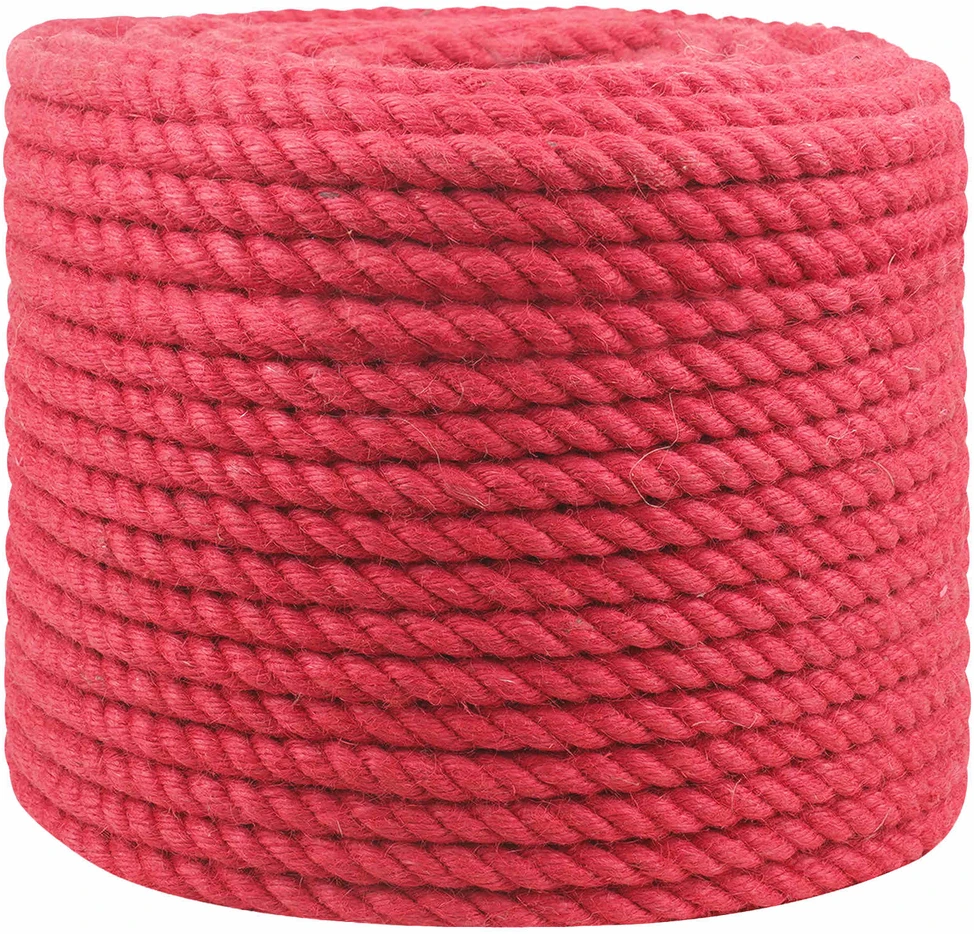 Džiuto virvė 14 mm Raudona 100% Tossa jutas