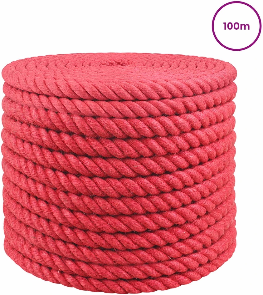 Džiuto virvė 16 mm Raudona 100% Tossa jutas