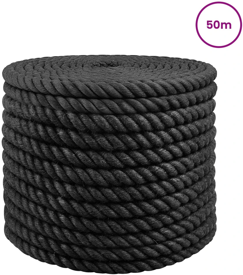 Džiuto virvė 24 mm Juoda 100% Tossa jutas