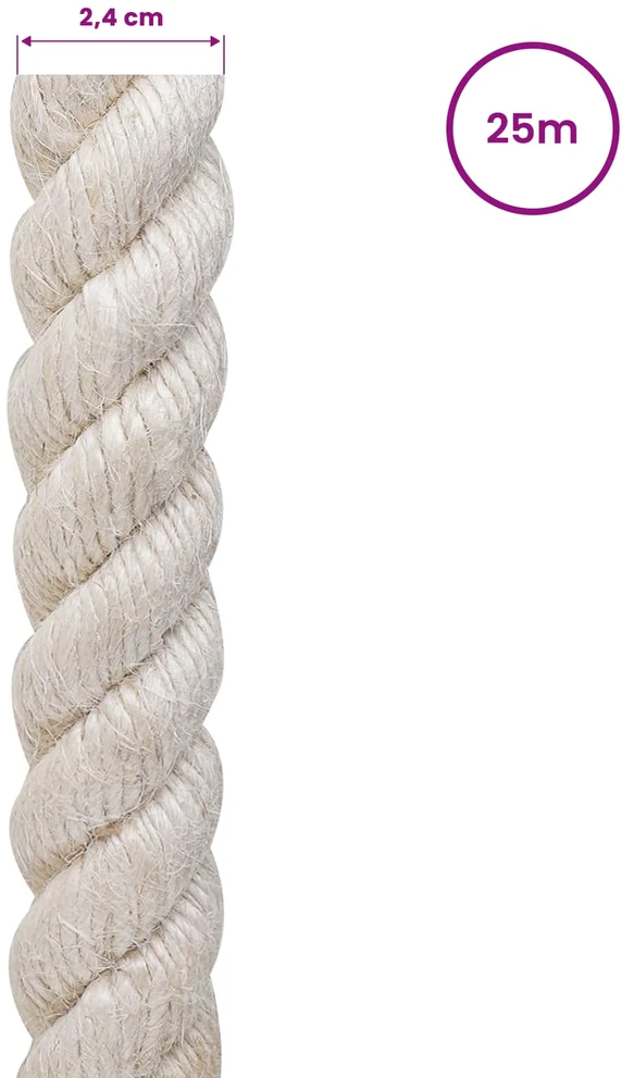 Džiuto virvė 240 mm 25 m Balta 100% Tossa jutas
